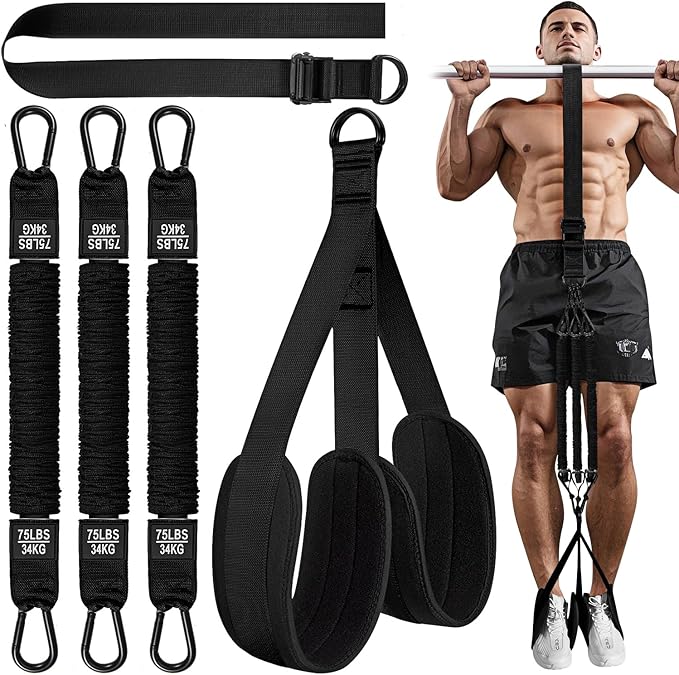 HPYGN Pull Up Assistance Bands, Heavy Duty Resistance Band for Pull Up Bar, Adjustable Weight/Size with Fabric Feet/Knee Rest, Bands for Pull Up Assist for Strength Training, Pull Up Assist Band-GravixFit