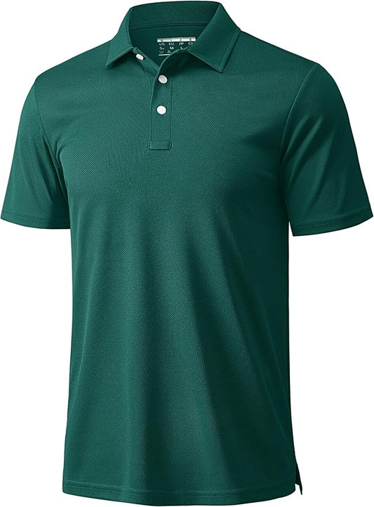 MAGCOMSEN Men's Polo Shirts 3 Buttons Casual Work T Shirts Quick Dry Short Sleeve Golf Shirt Pique Jersey Outdoor Performance-GravixFit