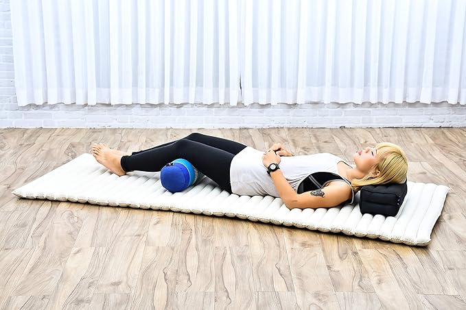 Leewadee Small Yoga Bolster – Shape-Retaining Cervical Neck Roll, Tube Pillow for Comfortable Reading, Kapok Filling, 22 x 6 x 6 inches-GravixFit