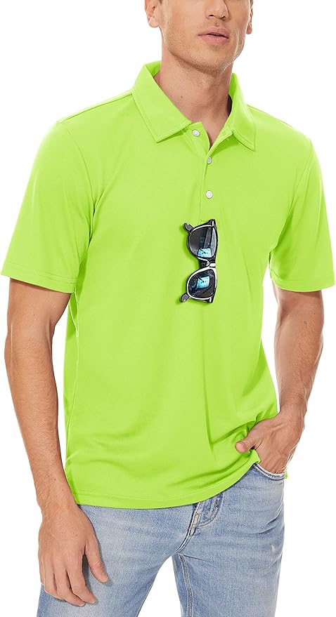 MAGCOMSEN Men's Polo Shirts 3 Buttons Casual Work T Shirts Quick Dry Short Sleeve Golf Shirt Pique Jersey Outdoor Performance-GravixFit