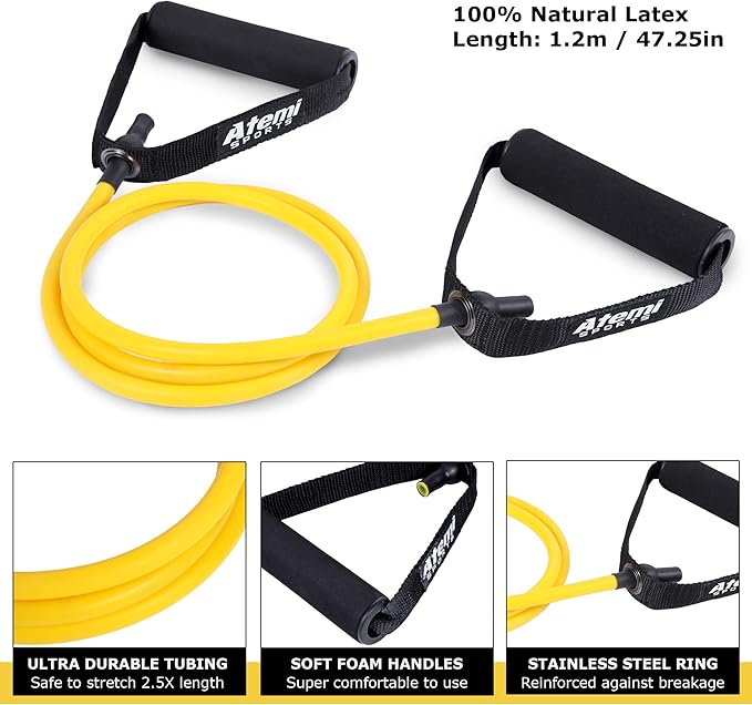 Resistance Bands with Handles and Door Anchor, Gym Resistance Tubes for Strength Training, Exercise Bands for Working Out, Physical Therapy, Home Workouts, Pilates & Crossfit-GravixFit