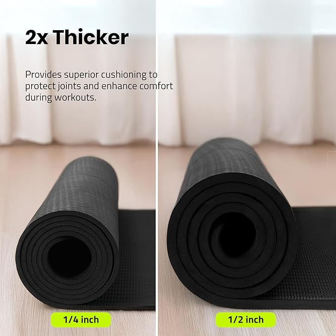 Extra Wide Yoga Mat for Men Women (72"L x 36"W) Non Slip Fitness & Exercise Mat with Alignment Marks for Yoga, Pilates, Floor Workouts-GravixFit