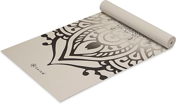 Gaiam Yoga Mat - Premium 5mm Print Thick Non Slip Exercise & Fitness Mat for All Types of Yoga, Pilates & Floor Workouts (68" x 24" x 5mm)-GravixFit