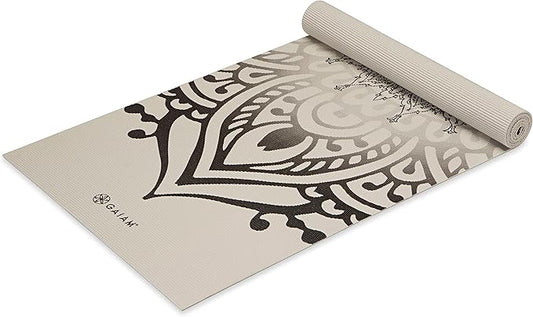 Gaiam Yoga Mat - Premium 5mm Print Thick Non Slip Exercise & Fitness Mat for All Types of Yoga, Pilates & Floor Workouts (68" x 24" x 5mm)-GravixFit