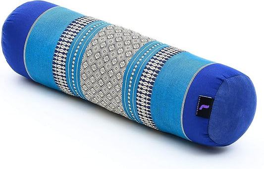 Leewadee Small Yoga Bolster – Shape-Retaining Cervical Neck Roll, Tube Pillow for Comfortable Reading, Kapok Filling, 22 x 6 x 6 inches-GravixFit