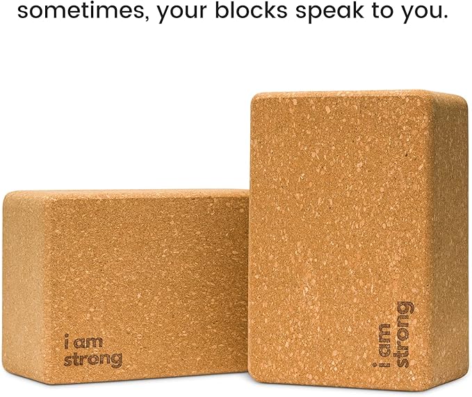 Premium Cork Yoga Blocks - Extra Large Yoga Block 2-Pack or Extra Tall 1-Pack for Inflexible Yogis | Natural, High-Density Cork for Superior Support & Stability | Optional Yoga Strap & Gift Box-GravixFit