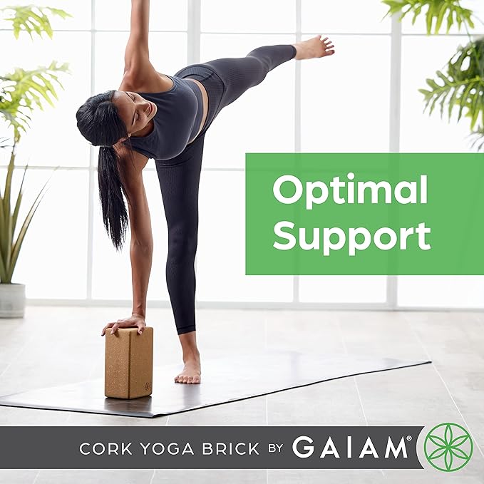 Gaiam Yoga Block - Supportive Latex-Free Eva Foam - Soft Non-Slip Surface with Beveled Edges for Yoga, Pilates, Meditation - Yoga Accessories for Stability, Balance, Deepen Stretches-GravixFit