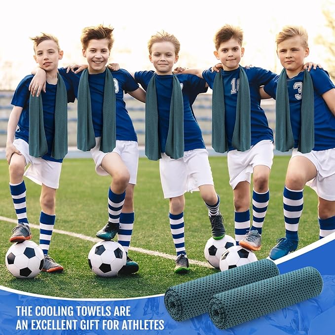 Hosuly 30 Pack Cooling Towels, 40"x12" Ice Breathable Soft Chilly Sweat Rag Microfiber Workout Rags for Gym Cooling Towels for Neck and Face for Yoga Golf Sport Running-GravixFit