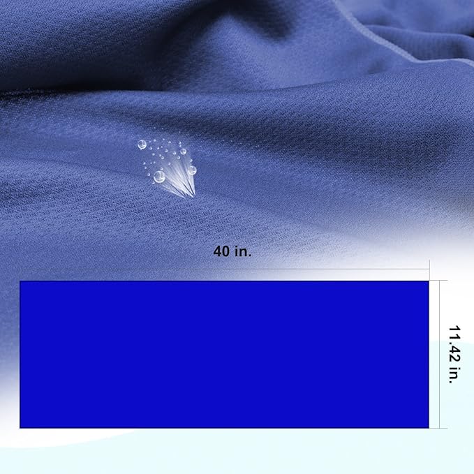 Biange Cooling Towel (Pack of 20, 40"x12") with Pouches for Sports, Workout, Fitness, Gym, Yoga, Golf, Pilates, Travel, Camping & More-GravixFit