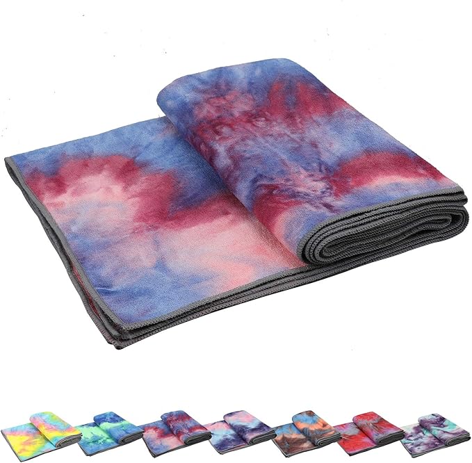Yoga Towel, Non-Slip Hot Yoga Towel Anti-Slip Waffle Texture, 100% Absorbent Odorless Microfiber Yoga Blanket, Standard Size 72 x 24 x 0.2 inches Cushion Towel for Hot Yoga, Bikram, Pilates1-GravixFit