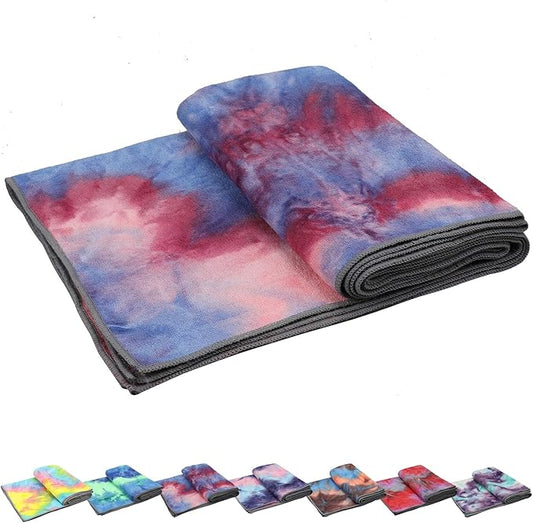 Yoga Towel, Non-Slip Hot Yoga Towel Anti-Slip Waffle Texture, 100% Absorbent Odorless Microfiber Yoga Blanket, Standard Size 72 x 24 x 0.2 inches Cushion Towel for Hot Yoga, Bikram, Pilates1-GravixFit