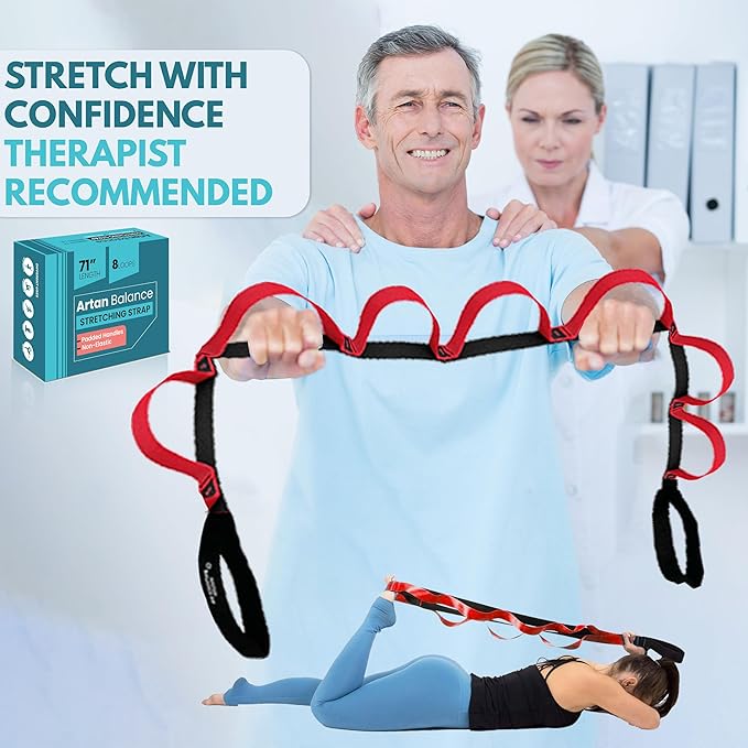Stretching Straps for Flexibility, Balance, and Leg Stretching – Multiple Styles for Yoga, Ballet, Dance, Gymnastics & Physical Therapy-GravixFit