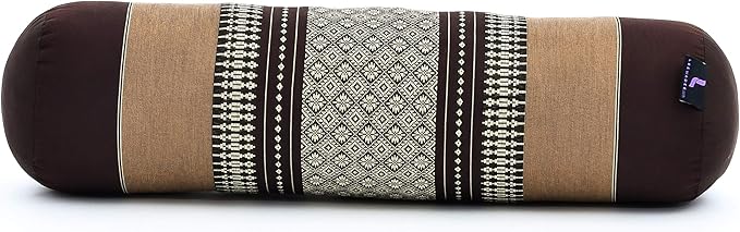 Leewadee Small Yoga Bolster – Shape-Retaining Cervical Neck Roll, Tube Pillow for Comfortable Reading, Kapok Filling, 22 x 6 x 6 inches-GravixFit