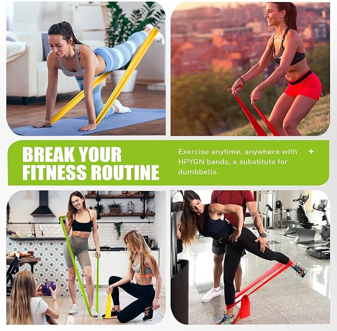 Resistance Bands, Exercise Bands, Physical Therapy Bands for Strength Training, Yoga, Pilates, Stretch Elastic Band with Different Strengths, Workout Bands for Home Gym-GravixFit