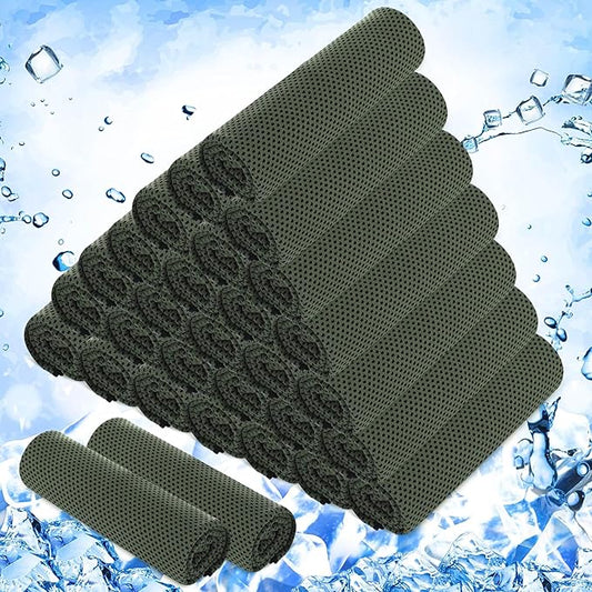 Hosuly 30 Pack Cooling Towels, 40"x12" Ice Breathable Soft Chilly Sweat Rag Microfiber Workout Rags for Gym Cooling Towels for Neck and Face for Yoga Golf Sport Running-GravixFit
