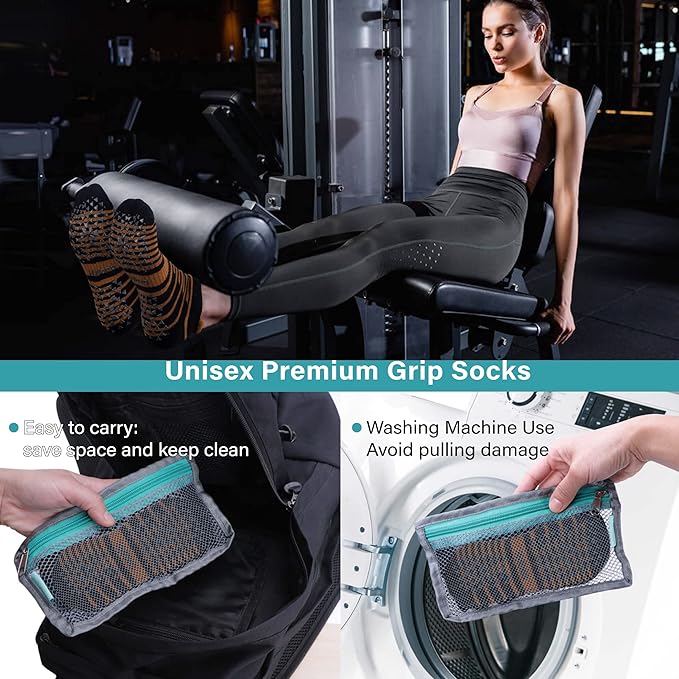 Hylaea Unisex Non Slip Socks with Grip for Yoga, Hospital, Pilates, Barre | Ankle, Cushioned-GravixFit