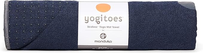Manduka Yogitoes Yoga Towel – Rubber Grip Dots Non-Slip Bottom, Quick Dry Fitness Towel for Hot Yoga, Pilates, Exercise-GravixFit