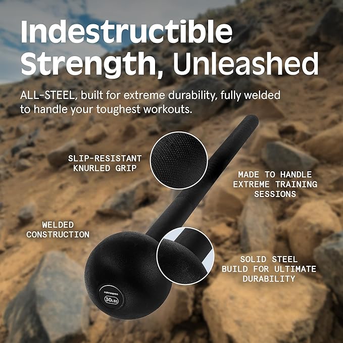 Retrospec Revolve Steel Macebell for Strength Training, Rehabilitation, Stretching, Conditioning and Rotational Training - 5, 7, 10, 15, 20, 30lb Options for Women & Men-GravixFit