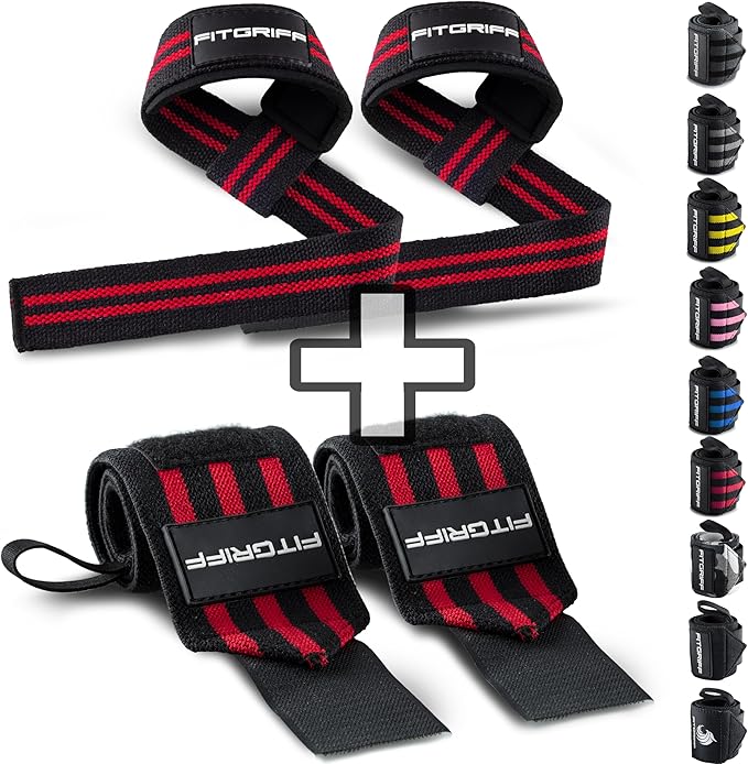Fitgriff® Lifting Straps & Wrist Wraps (Bundle) Superior Support for Weightlifting & Gym Workouts - for Men and Women-GravixFit