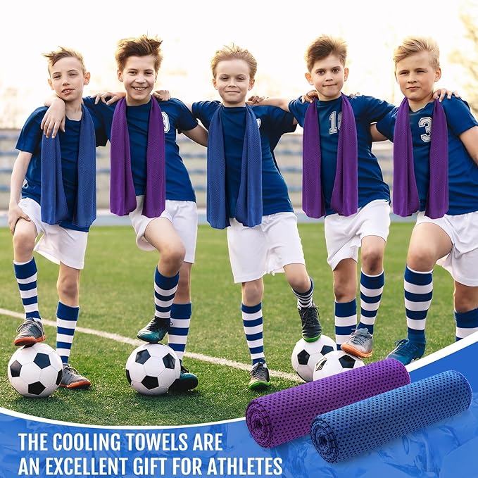 Hosuly 30 Pack Cooling Towels, 40"x12" Ice Breathable Soft Chilly Sweat Rag Microfiber Workout Rags for Gym Cooling Towels for Neck and Face for Yoga Golf Sport Running-GravixFit