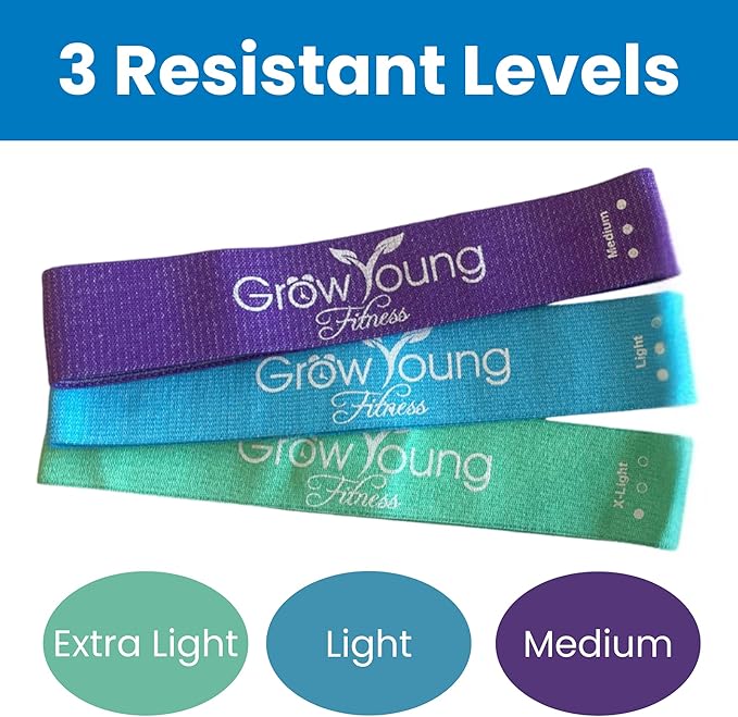 Grow Young Fitess Premium Exercise Bands - 3 Resistance Bands + 1 Storage Bag-GravixFit