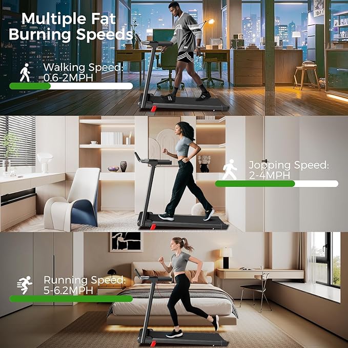 Portable Treadmill with Incline, 3.0HP Walking Pad with Handle Bar, 3-in-1 Foldable Treadmill for Home Office Small Space with Quiet Brushless, 300 LBS Capacity-GravixFit