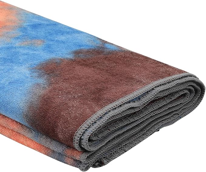 Yoga Towels , Non Slip Hot Yoga Towel Skidless Waffle Texture, 100% Absorbent Odorless Microfiber Yoga Blanket, Standard Sized 24 x72 in Mat Towel,for Hot Yoga, Bikram, Pilates ( Blue & Grey)…1-GravixFit
