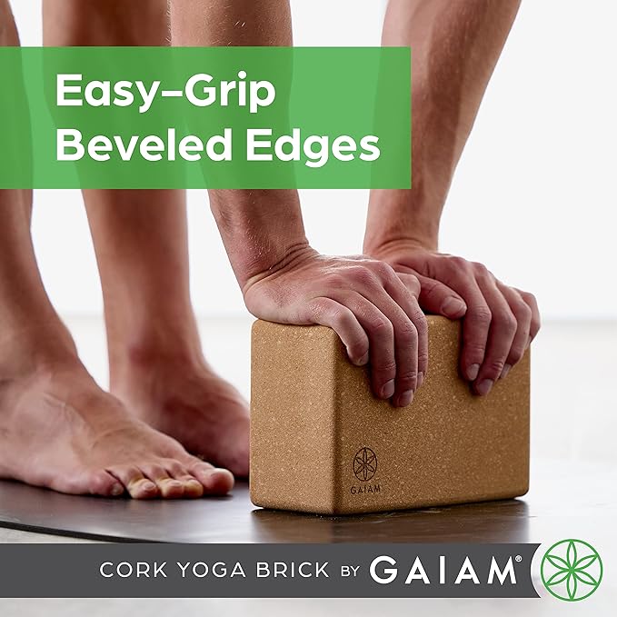 Gaiam Yoga Block - Supportive Latex-Free Eva Foam - Soft Non-Slip Surface with Beveled Edges for Yoga, Pilates, Meditation - Yoga Accessories for Stability, Balance, Deepen Stretches-GravixFit