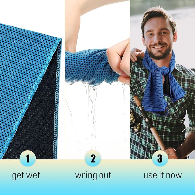 BBTO 100 Pack Cooling Towel - Microfiber Cold Sports Sweat Rags Neck & Face Breathable Ice Chilly Towel for Gym Yoga Golf Workout Beach Accessories-GravixFit
