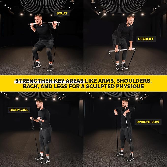 Long Resistance Bands for Working Out Men and Women - Set of 5 Pull-Up Bands, Rubber Handles and Door Anchor - Workout Bands Resistance for Men - Exercise Bands Resistance Bands Set-GravixFit