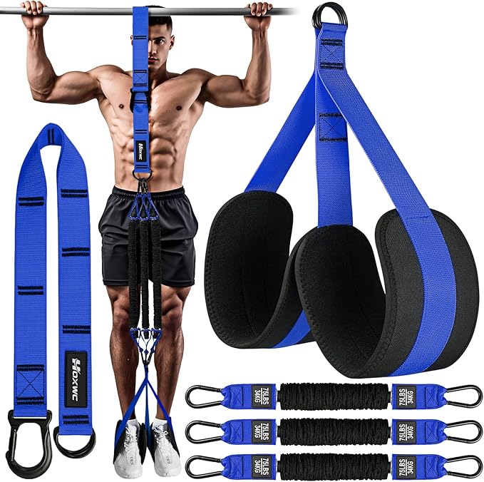 Pull Up Assistance Bands, Adjustable Heavy Duty Resistance Band for Pull Up, 3 Pull Up Bands, Comfortable Fabric Feet/Knee Rest, Assistance Bands for Pull-Up, Home Fitness, Body Stretching-GravixFit
