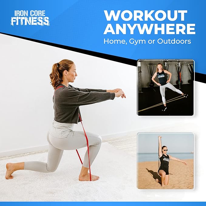 Pull Up Assistance Resistance Bands - Long Loop Power Bands for Men and Women - Strength Power Flexibility Training at Home & Gym - Ebooks & Workout Chart Included by Iron Core Fitness-GravixFit