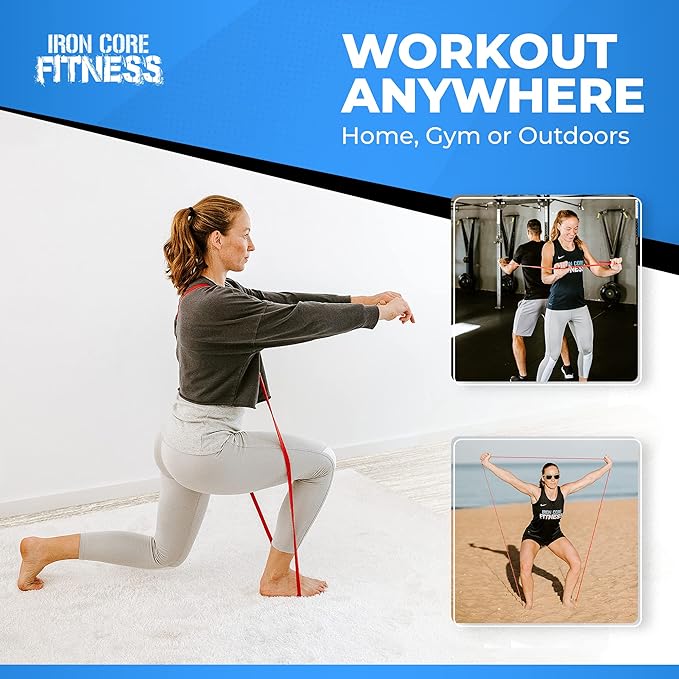 Pull Up Assistance Resistance Bands - Long Loop Power Bands for Men and Women - Strength Power Flexibility Training at Home & Gym - Ebooks & Workout Chart Included by Iron Core Fitness-GravixFit