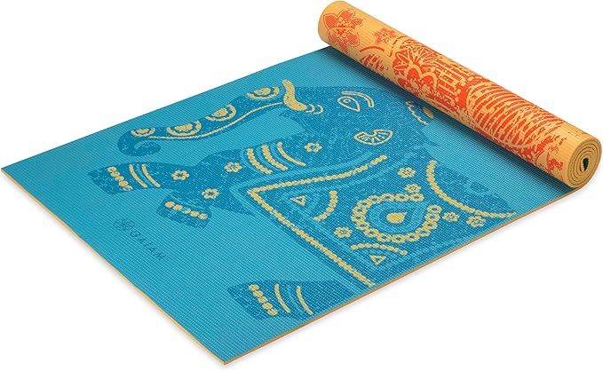 Gaiam Yoga Mat - Premium 6mm Print Reversible Extra Thick Non Slip Exercise & Fitness Mat for All Types of Yoga, Pilates & Floor Workouts (68" x 24" x 6mm Thick)-GravixFit
