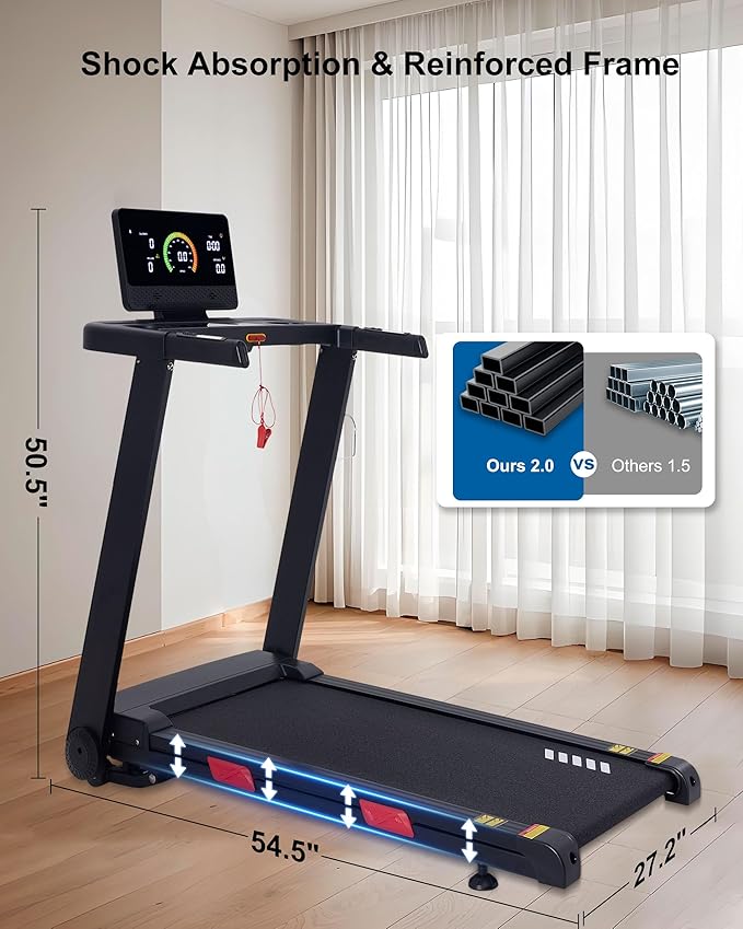 Auto Incline Treadmill, 20% Incline, 3.0HP, 10 MPH Running Machine, 18.5" Wide Belt, 350 lbs Capacity, Treadmill for Home with Bluetooth App-GravixFit