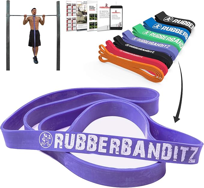 Rubberbanditz Pull Up Assist Resistance Bands Heavy Duty Loop Exercise Workout Bands for Powerlifting, Mobility, and Stretching-GravixFit