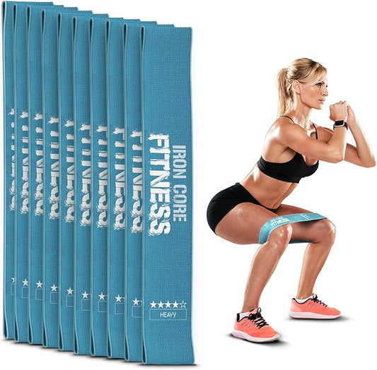 Fabric Mini Resistance Bands Sets for Trainers, Bootcamp, Gym for Men and Women in Fun Colors - Ebook, Videos and Workout Chart Included by Iron Core Fitness-GravixFit