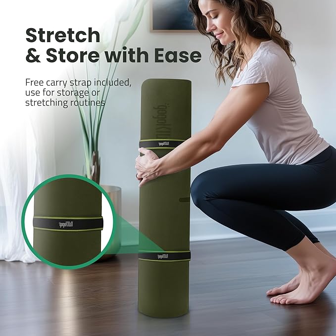 Extra Wide Yoga Mat for Men Women (72"L x 36"W) Non Slip Fitness & Exercise Mat with Alignment Marks for Yoga, Pilates, Floor Workouts-GravixFit