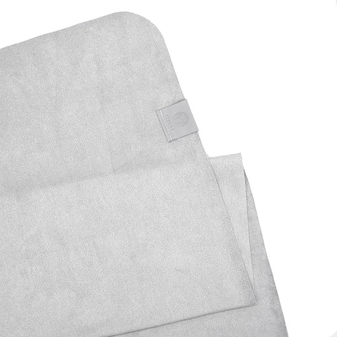 Eunzel Hot Yoga Towel, Super Absorbent Yoga Mat Towel Soft Suede Microfiber Non-Slip Towel for Bikram Pilates and Yoga Mats 72" x 26.5", Light Grey-GravixFit