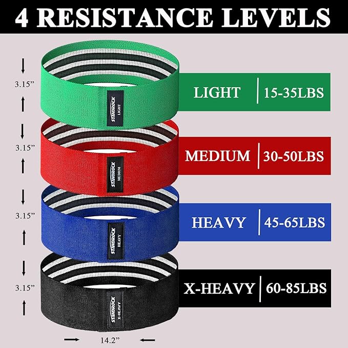 Fabric Resistance Bands for Working Out, 3 and 4 Levels Booty Bands Long Resistance Bands for Women and Men | Elastic Bands for Exercise Bands Resistance Workout Bands Resistance-GravixFit