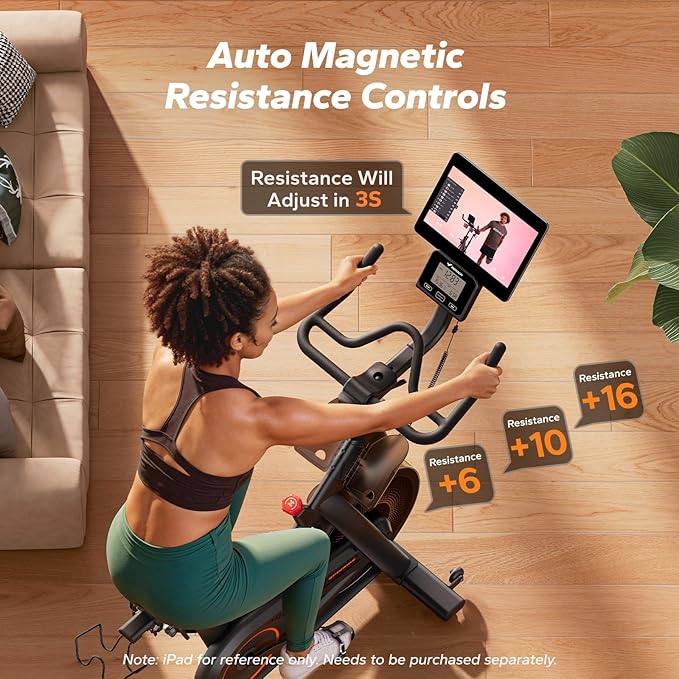 MERACH Magnetic Exercise Bike, Indoor Cycling Bike with Self-Developed App, 350 lbs Weight Capacity & 40 lbs Flywheel, Stationary Bike for Home Gym Fitness