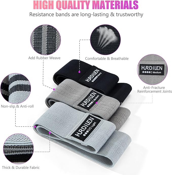 Resistance Bands for Working Out, Exercise Workout Bands for Women & Men, 3 Levels Elastic Stretch Bands for Exercise with Carry Bag for Physical Therapy, Home Fitness, Strength Training, Yoga-GravixFit