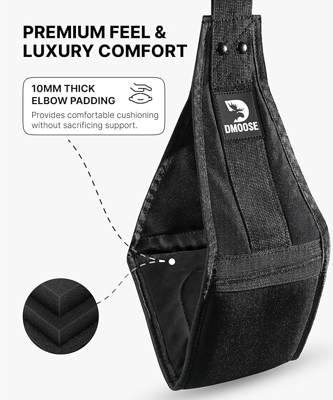 DMoose Fitness Hanging Ab Straps for Pull Up Bar & Core Strength Training - Soft Padded Exercise Straps for Ab Swing & Leg Raises, Hang Bar Strap with 2 Steel Carabiners - Abs Equipment for Home & Gym-GravixFit