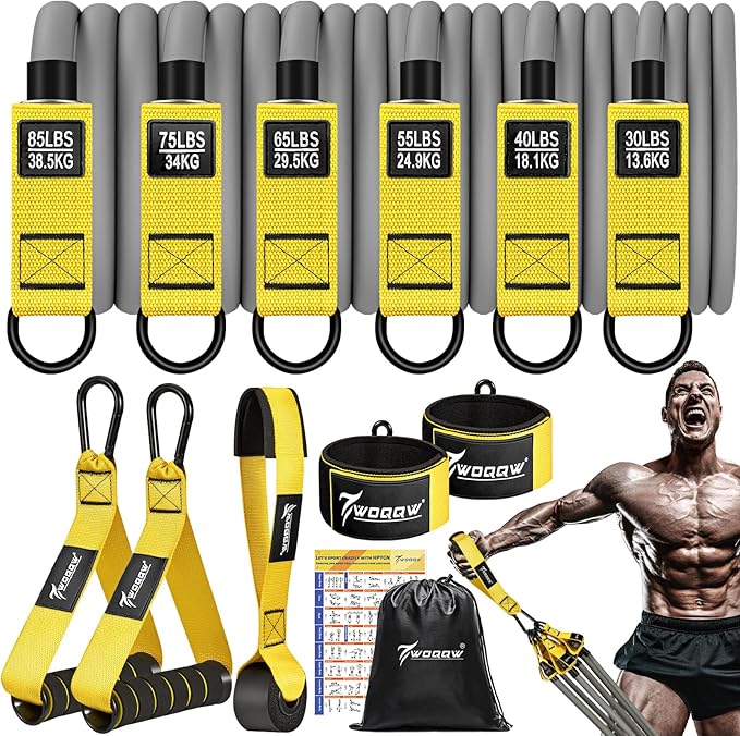 Heavy Resistance Bands for Working Out, 350lbs/450lbs Exercise Bands with Handles, Workout Bands Set for Men, Fitness Weight Bands for Muscle Strength Training, Stretching, Slim, Home Gym Equipment-GravixFit