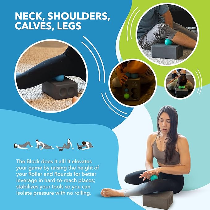 RAD Block – Multi-Use EVA Foam Yoga Block with Storage for Massage Balls for Myofascial Release -Travel-Friendly Pilates & Exercise Prop for Elevation & Support-GravixFit