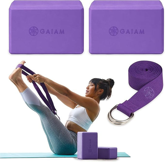Gaiam Yoga Block - Supportive Latex-Free Eva Foam - Soft Non-Slip Surface with Beveled Edges for Yoga, Pilates, Meditation - Yoga Accessories for Stability, Balance, Deepen Stretches-GravixFit