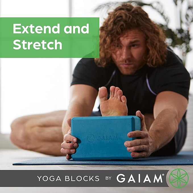 Gaiam Yoga Block - Supportive Latex-Free Eva Foam - Soft Non-Slip Surface with Beveled Edges for Yoga, Pilates, Meditation - Yoga Accessories for Stability, Balance, Deepen Stretches-GravixFit