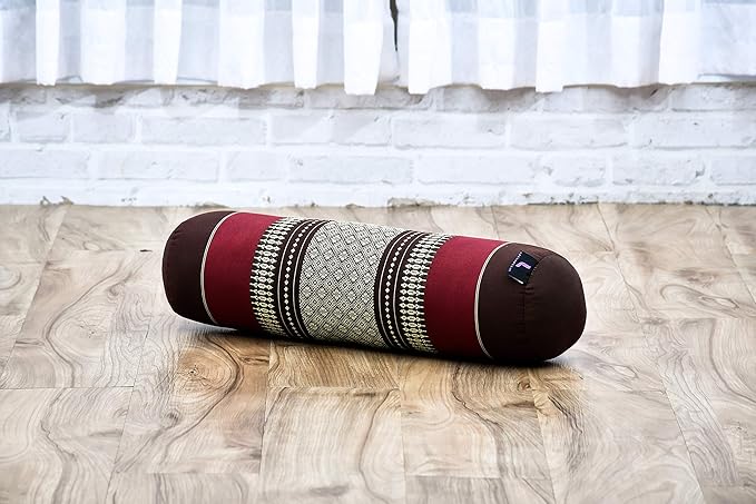 Leewadee Small Yoga Bolster – Shape-Retaining Cervical Neck Roll, Tube Pillow for Comfortable Reading, Kapok Filling, 22 x 6 x 6 inches-GravixFit