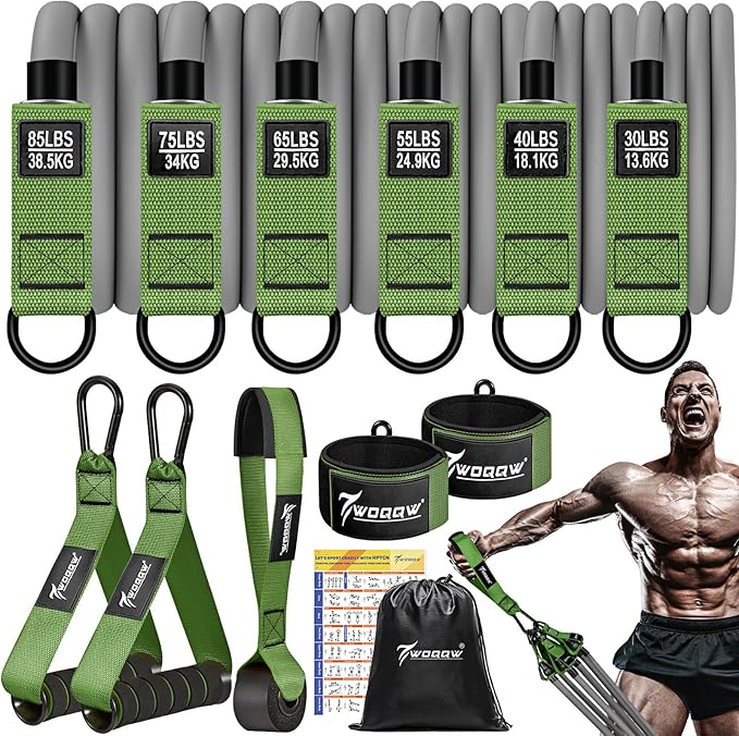 Heavy Resistance Bands for Working Out, 350lbs/450lbs Exercise Bands with Handles, Workout Bands Set for Men, Fitness Weight Bands for Muscle Strength Training, Stretching, Slim, Home Gym Equipment-GravixFit