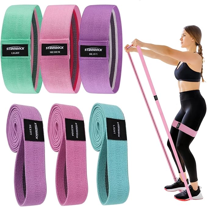 Fabric Resistance Bands for Working Out, 3 and 4 Levels Booty Bands Long Resistance Bands for Women and Men | Elastic Bands for Exercise Bands Resistance Workout Bands Resistance-GravixFit